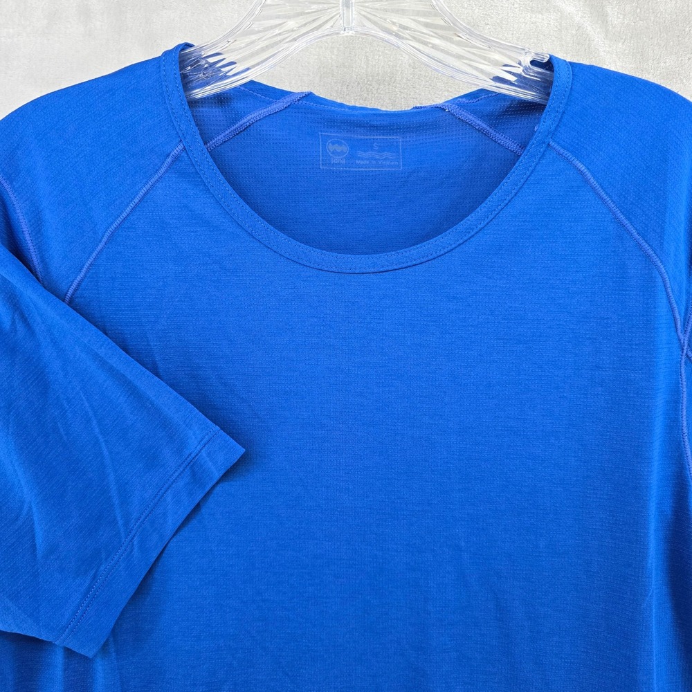 Janji Run All Day Tee Mens Small Blue Short Sleeve Crew Neck Recycled Polyester